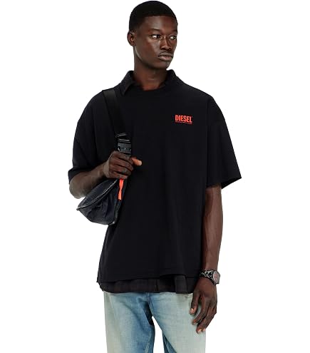 Diesel T-Adjust-OD T-Shirt with Metallic Oval D | Amazon.com